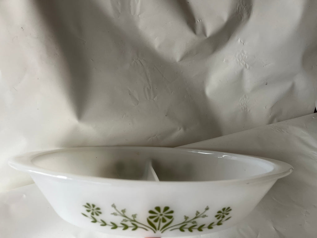 Vintage Glasbake J-2352 Split Casserole dish