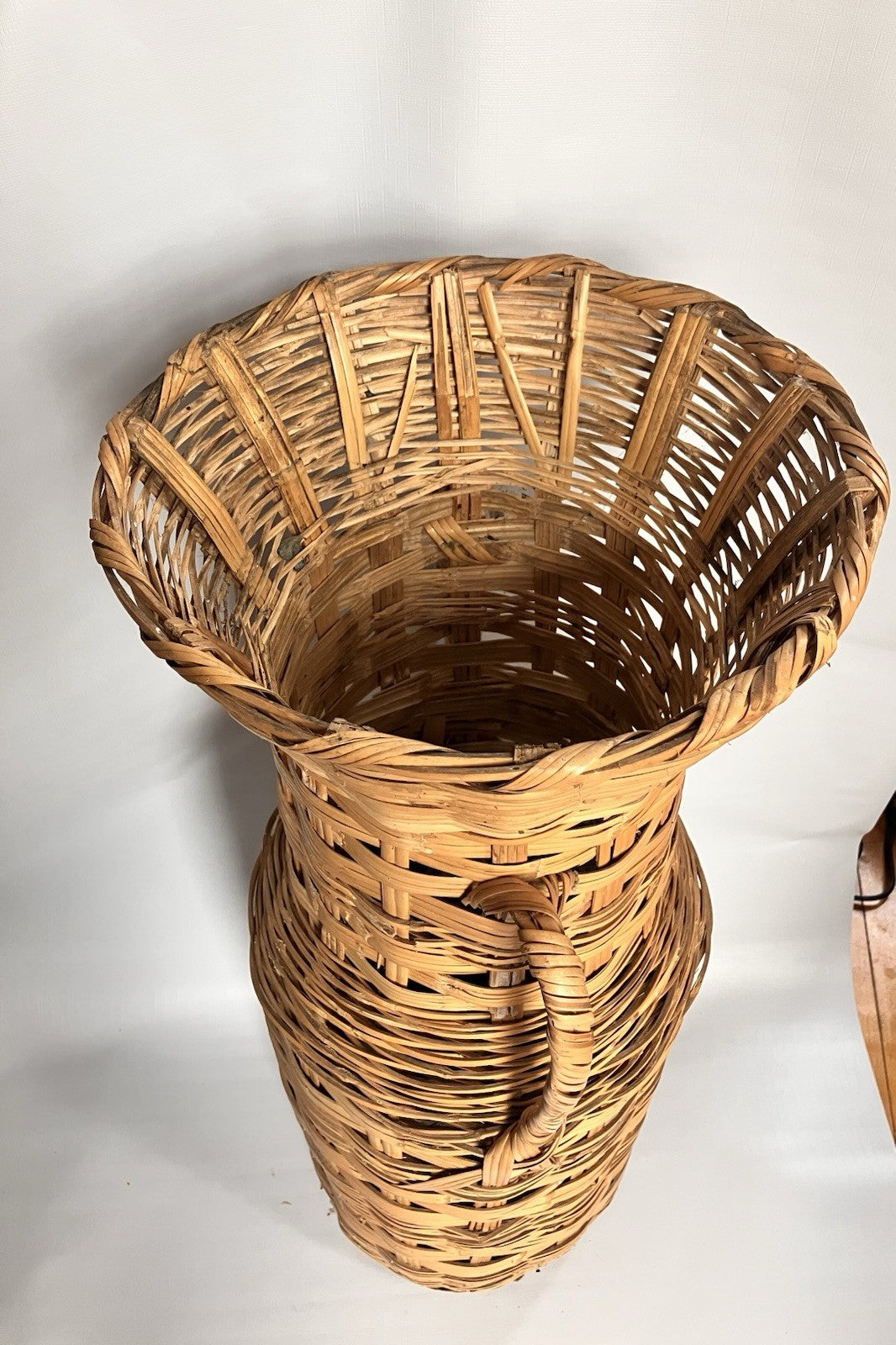 Vintage Boho Double Handled Umbrella Basket, EVC