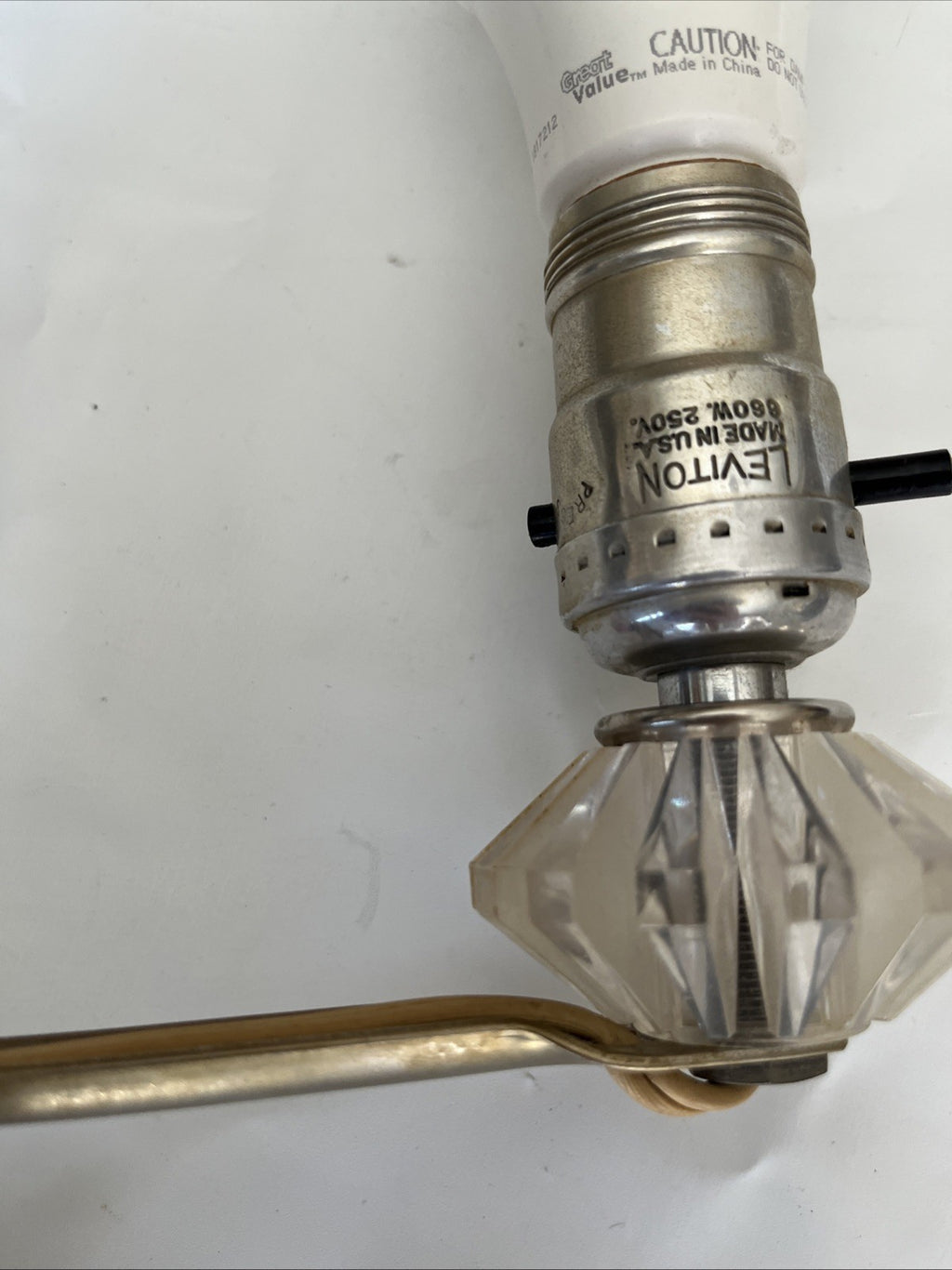 MCM/Vintage Leviton Clear Acrylic Electric Light Wall Sconce Art Deco Works!