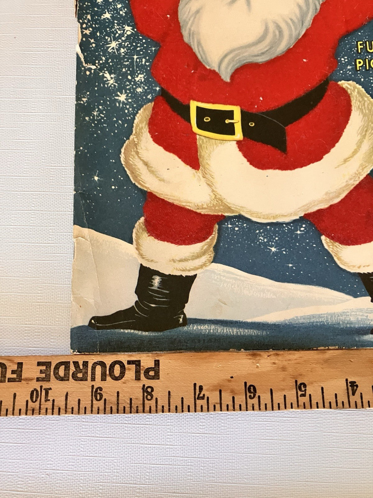 1940s Santa Clause Fuzzy Children’s Book And Candle Votive 