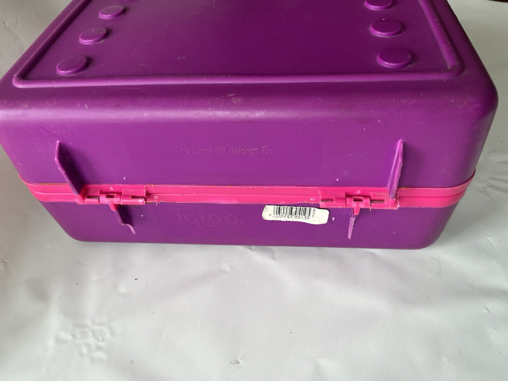 Vintage Igloo Turn Lock Lunchbox Purple/Pink 1990s EUC