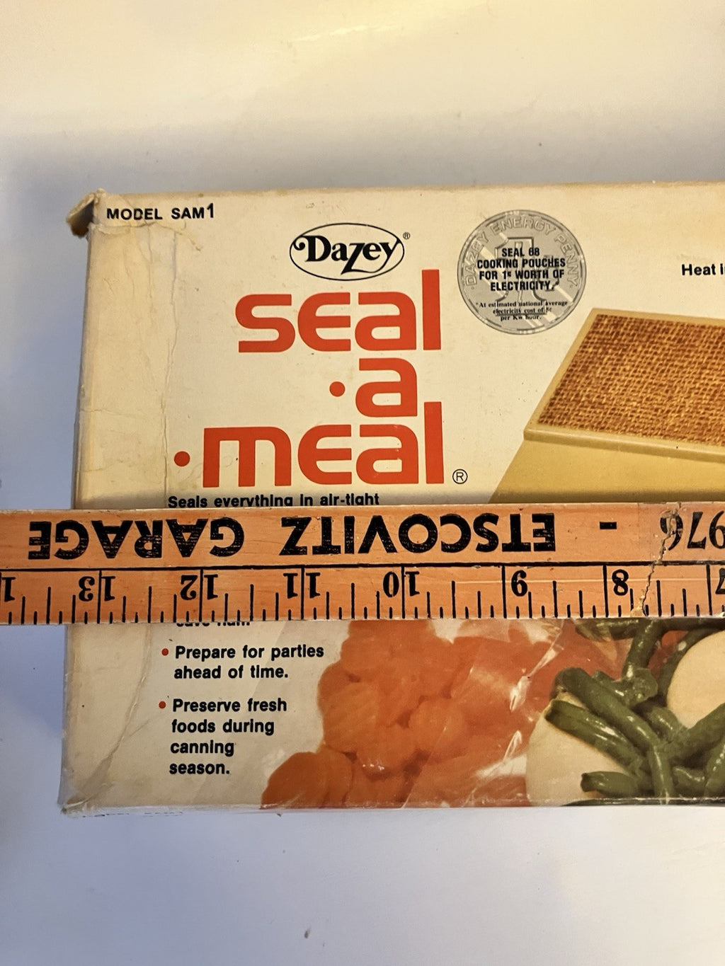 Vintage Dazey Seal-a-Meal Food Vacuum Sealer NOS with Seal Bags Works USA 1970s