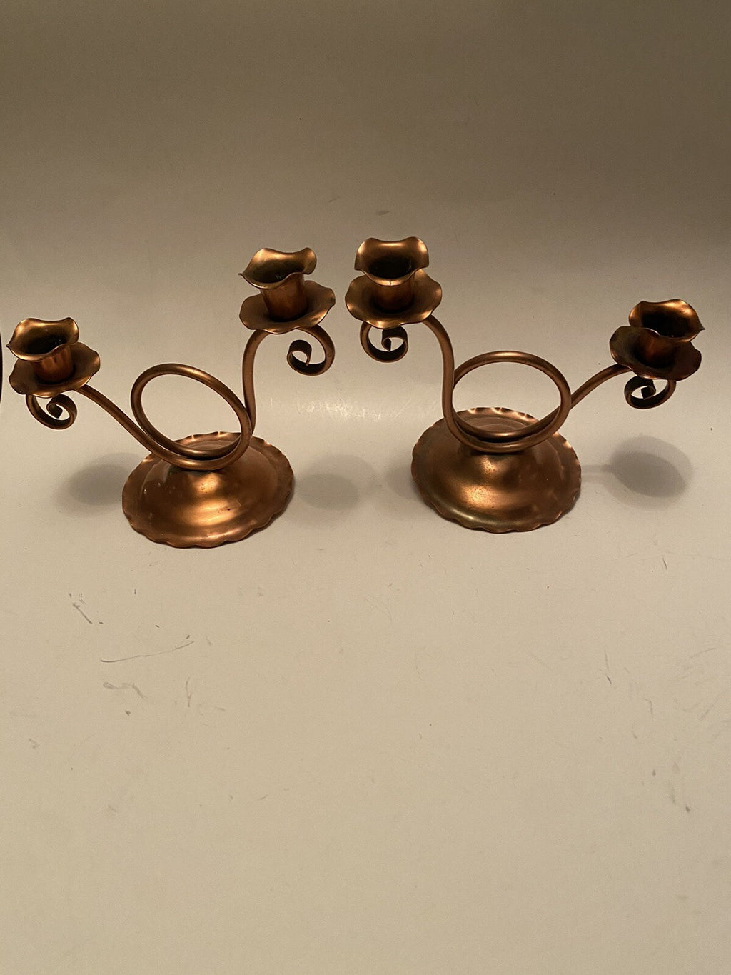 Vintage Gregorian Copper Candelabras