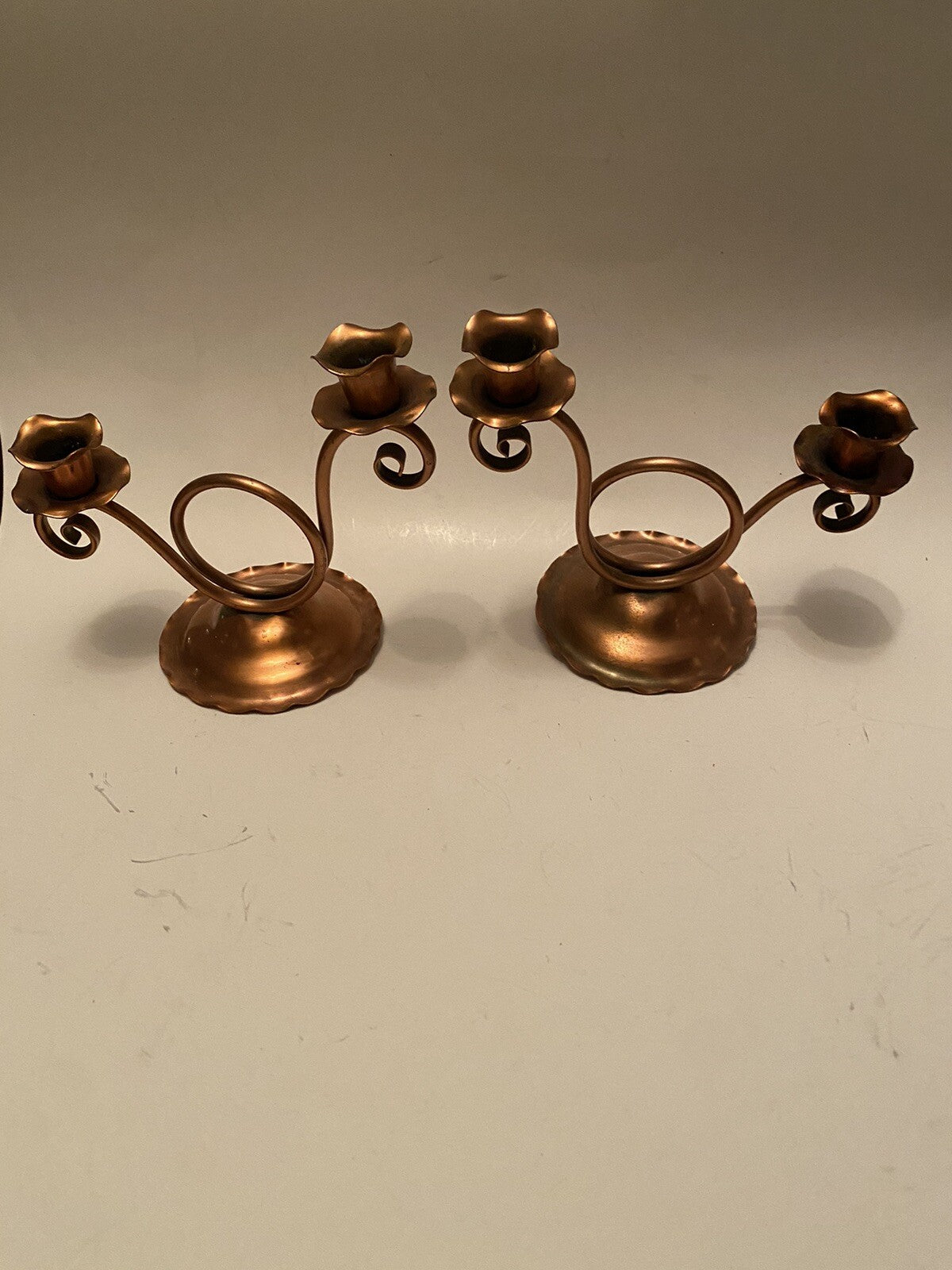 Vintage Gregorian Copper Candelabras