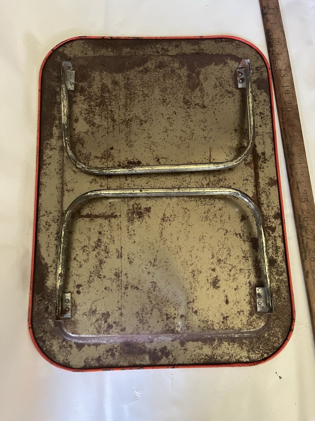 Vintage Orange Pac-Man Metal Lap & Bed TV Tray w/Folding Legs - Midway Co. *READ
