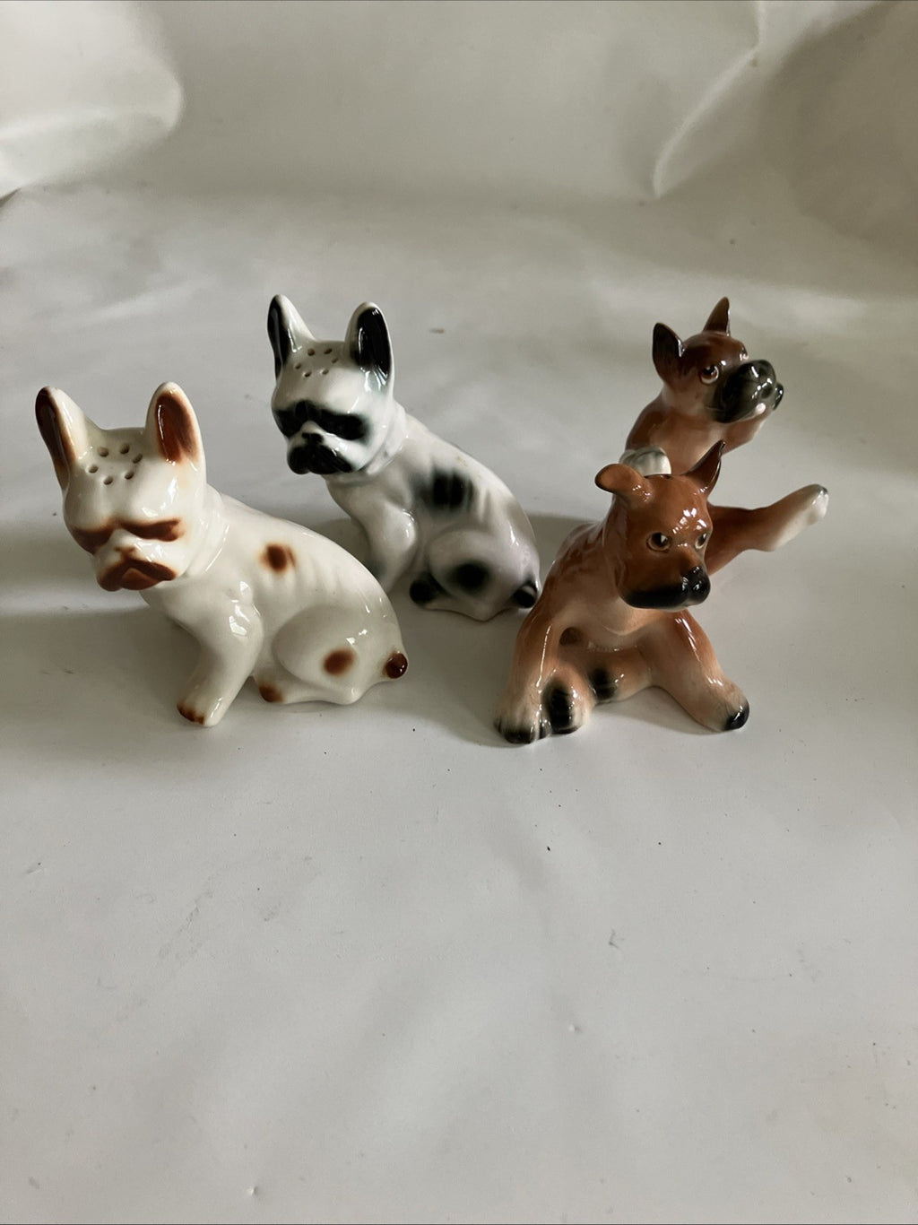 Vintage 1960s Lot Of 2 Bull Dog/Dogs Salt And Pepper Shaker Sets. EVC!