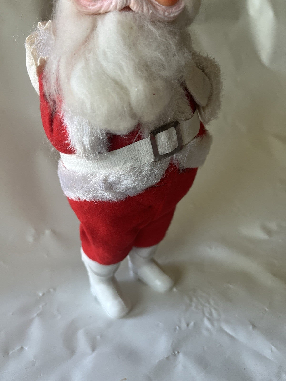 Vintage 1950's Santa Claus 13" Tall MCM Made In Japan; Rubber Face, Soft Body.