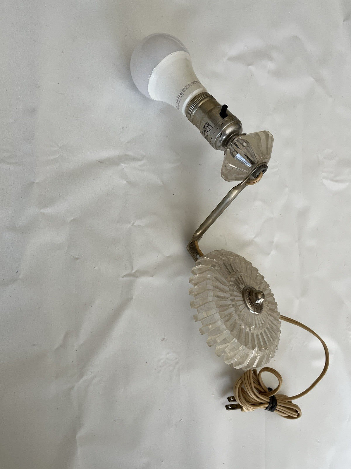 MCM/Vintage Leviton Clear Acrylic Electric Light Wall Sconce Art Deco Works!