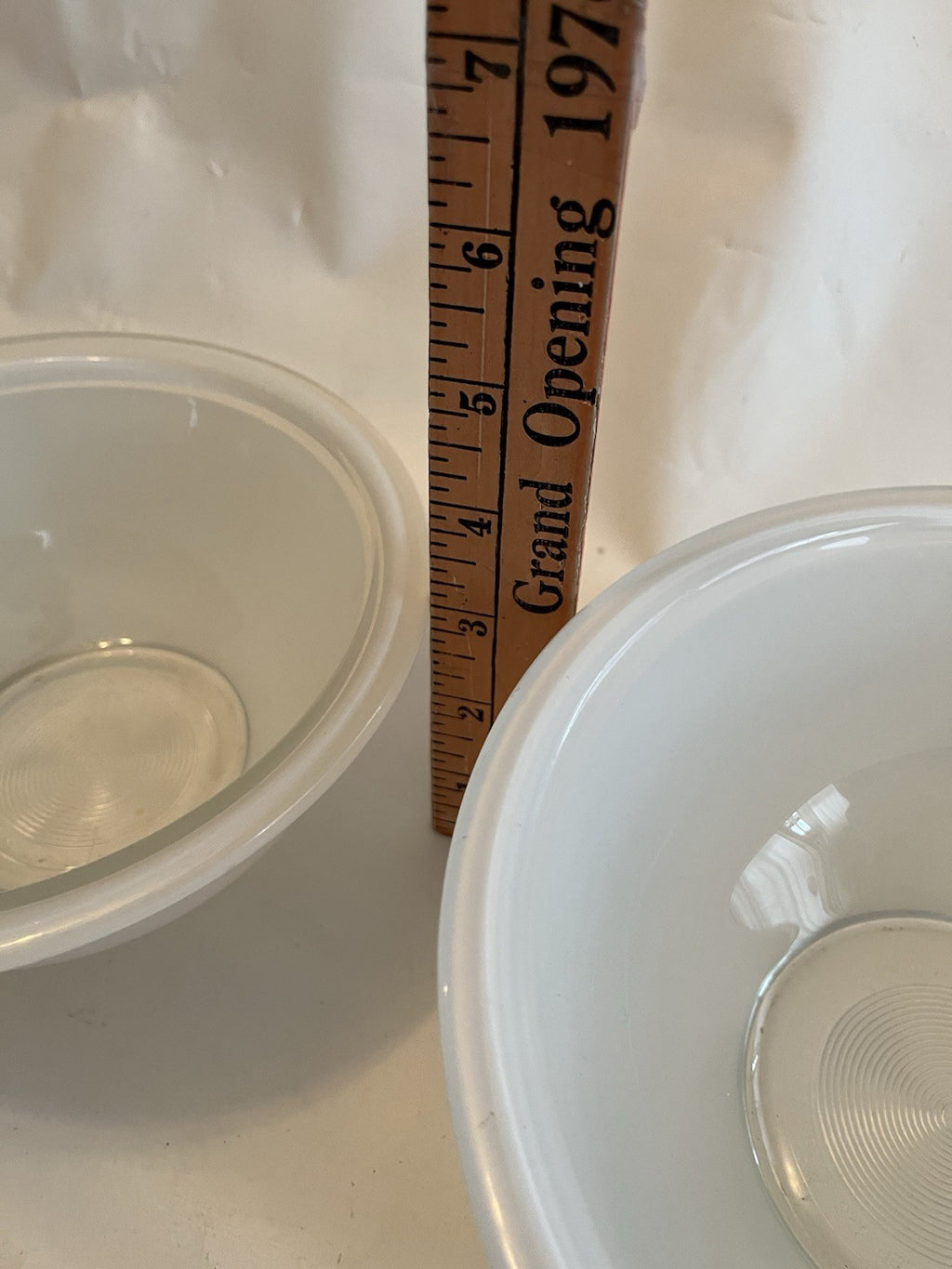 Vintage PYREX Opal White- Clear Bottom Nesting Bowls 322, 323