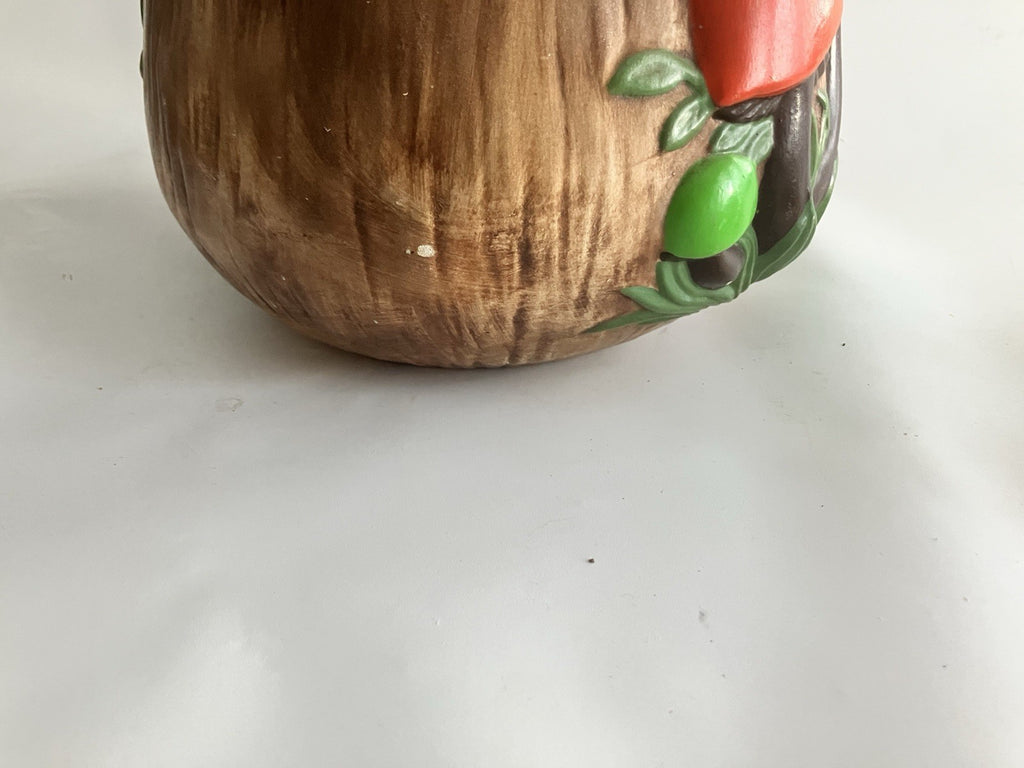 Vtg 1970’s Arnel’s Mushroom  Porcelain Canister / Cookie Jar. Brn, Red, Grn Ylw