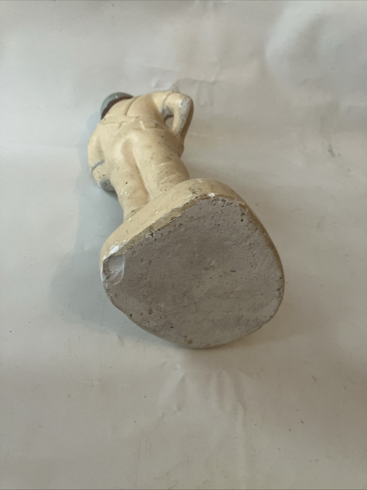 Vintage Chalk Ware Plaster Boy & A Goose Figurine, 7” Tall