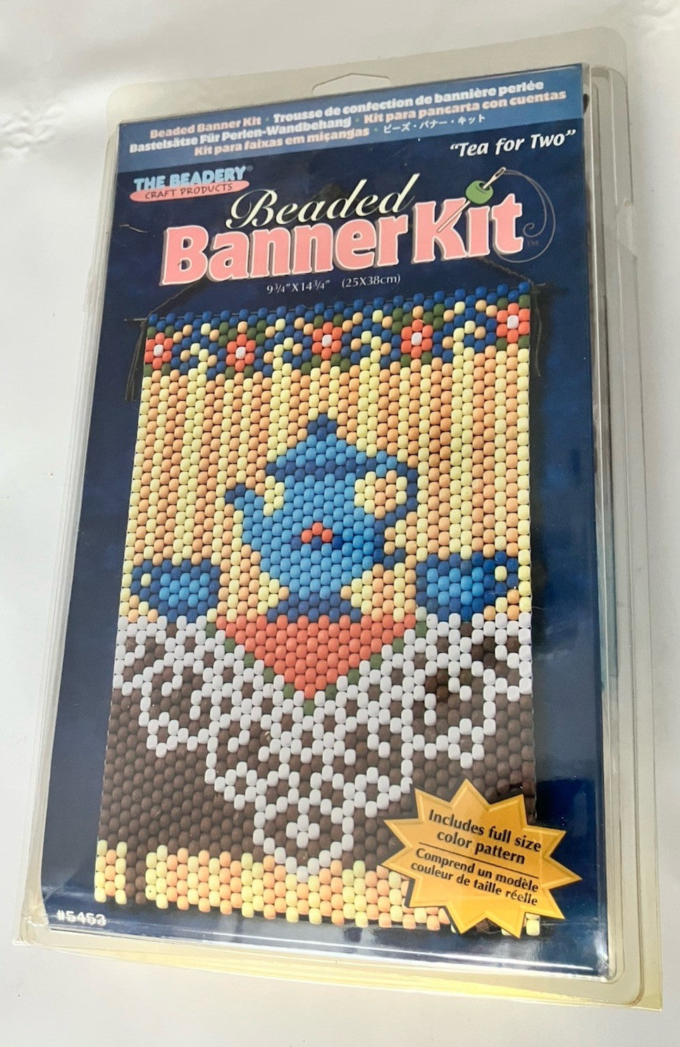 Vintage The Beadery “Tea For Two” Beaded Banner Craft Set NOS