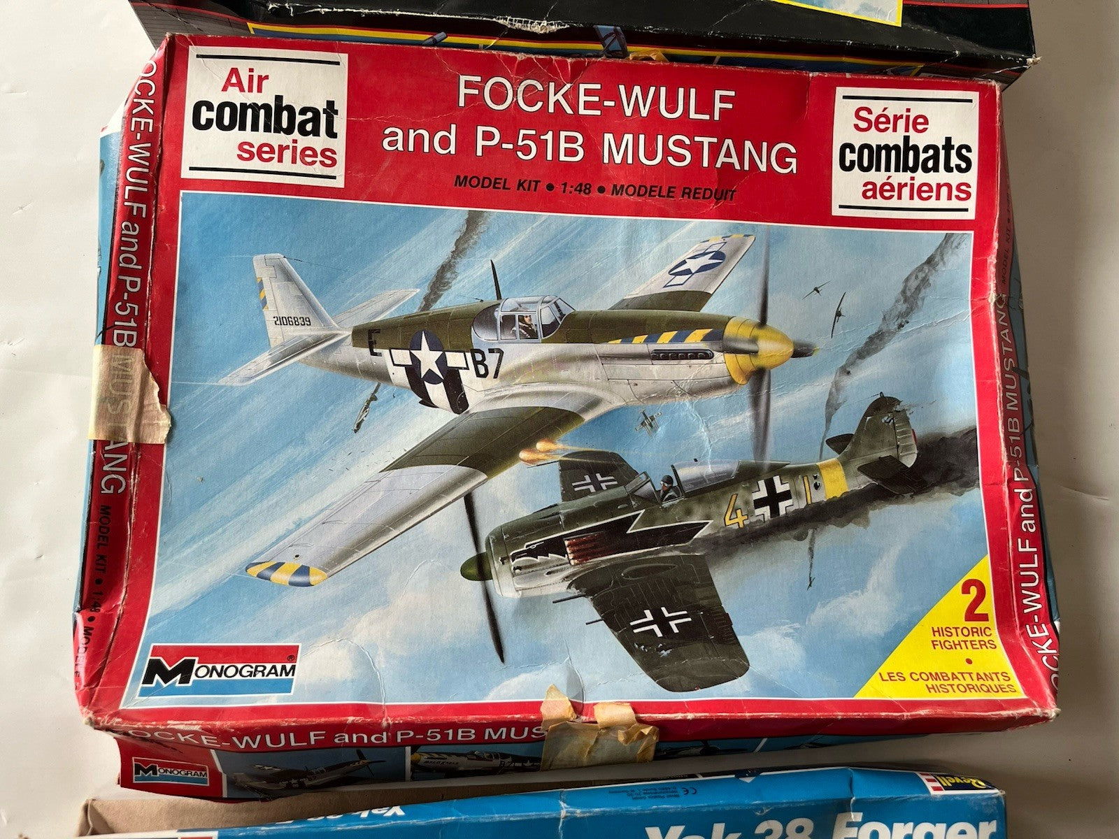 3-Vintage Model Kits  RF-101B Recon Kit; Reveal Yak-38 Forger; P-51B 1:48 Scale