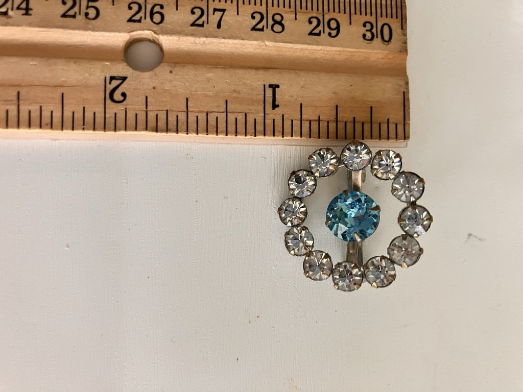Vintage Aurora Borealis Rhinestone Small Brooches Lot Of 2.