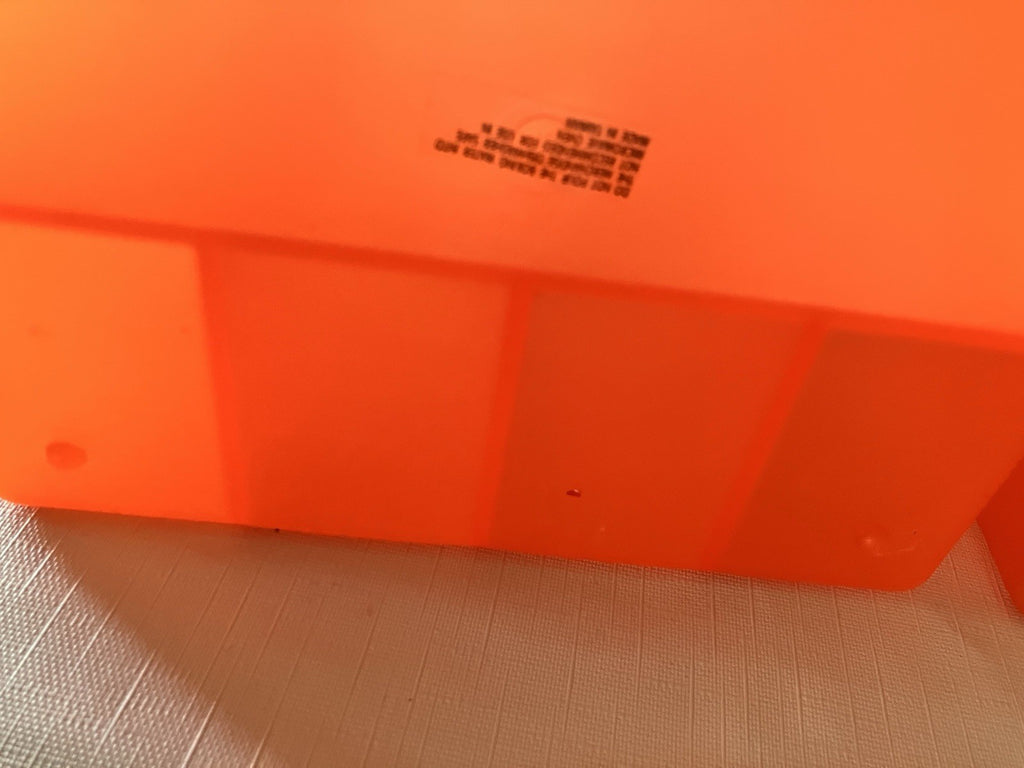 Two- Vintage Silverware Caddy Orange Pastic- Packware/ Serveware. BBQ/Picnic
