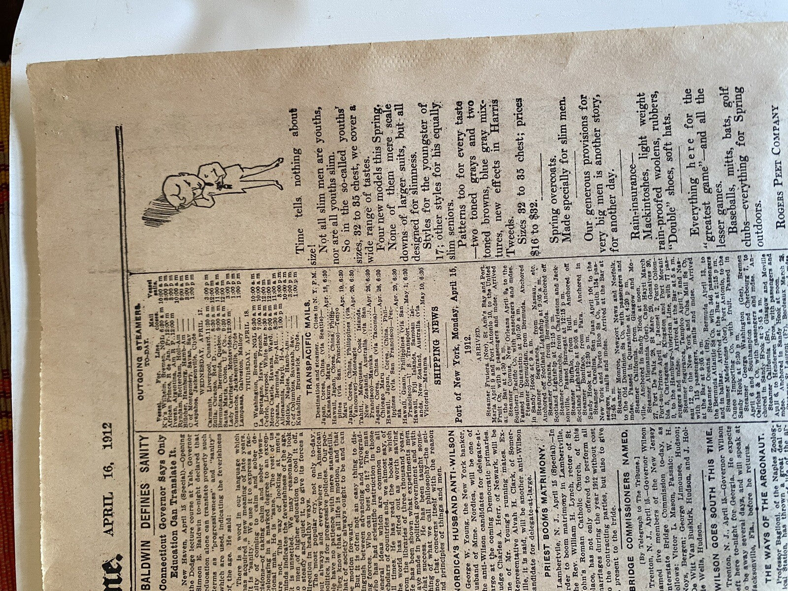 Titanic Sinks!  New York Tribune Newspaper April 16, 1912 Reprint