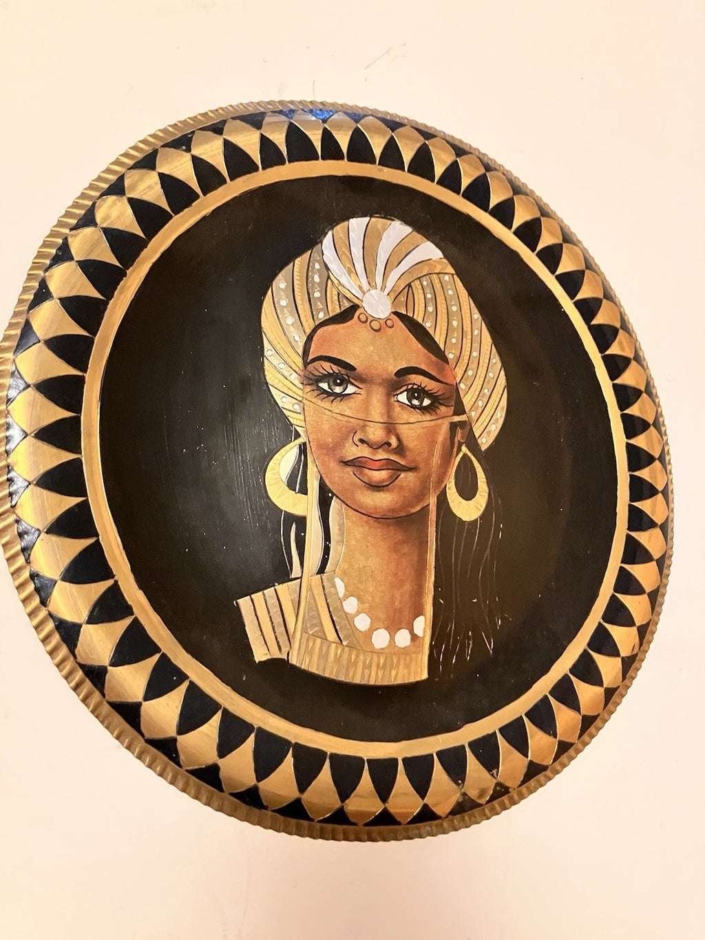 Vintage Egyptian/African Copper And Black Etched Wall Plate. EVC And Unique!