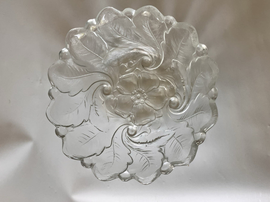 Vintage 1970s Indiana Glass Etched Floral Bowl Trio;