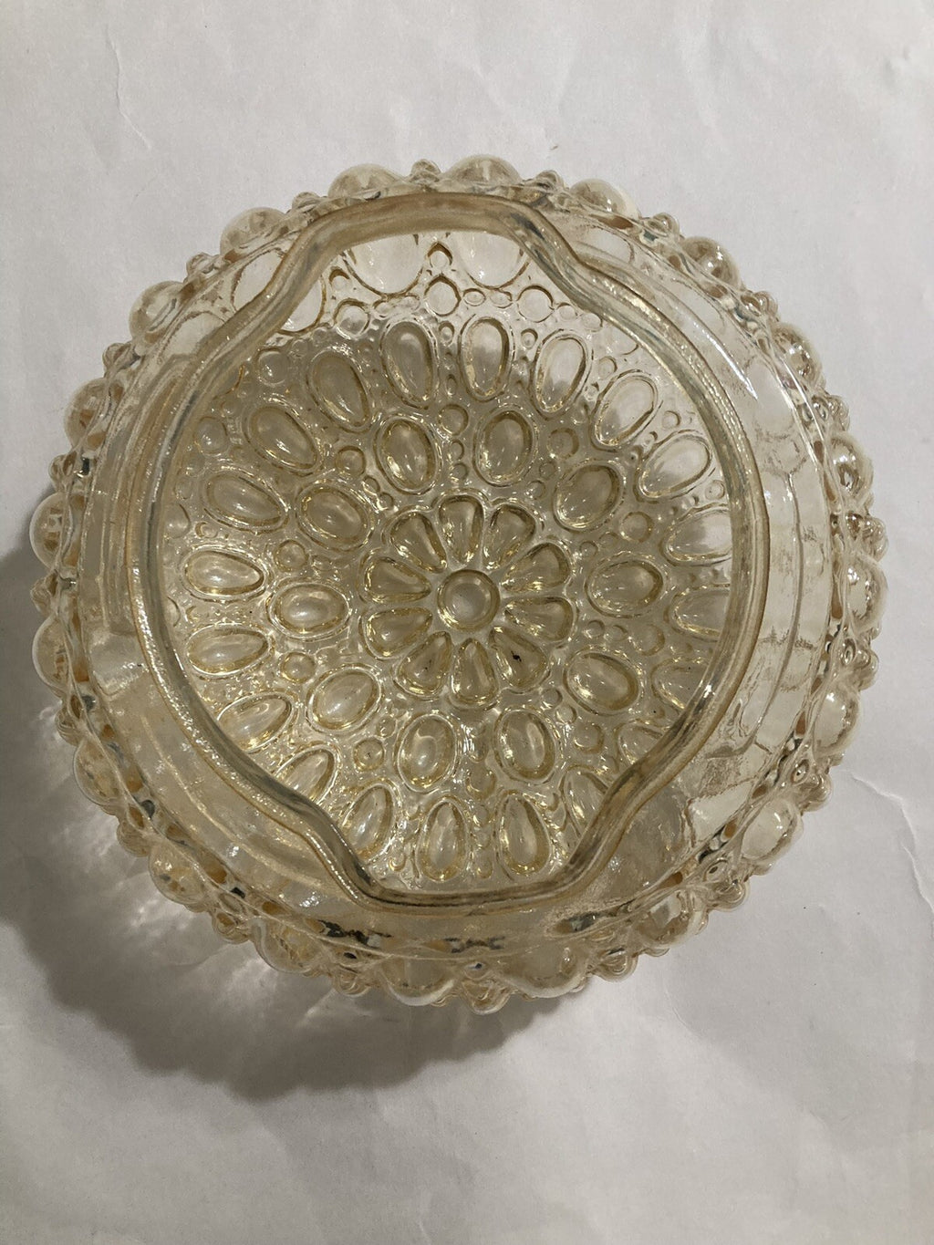 Mid-Century Glass Ornate Ceiling Lamp Cover Rare