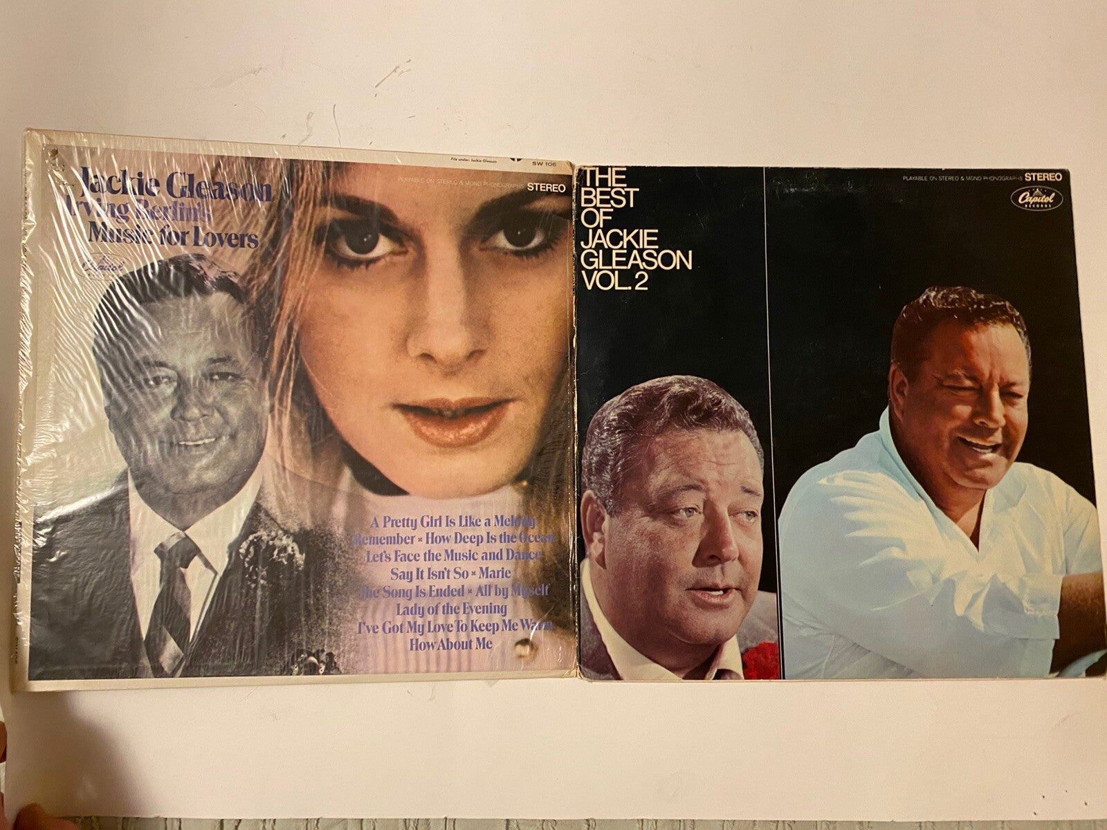 Lot of 2 Jackie Gleason Lps Vinyl Irving Berlin Music For Lovers/The Best Vol. 2
