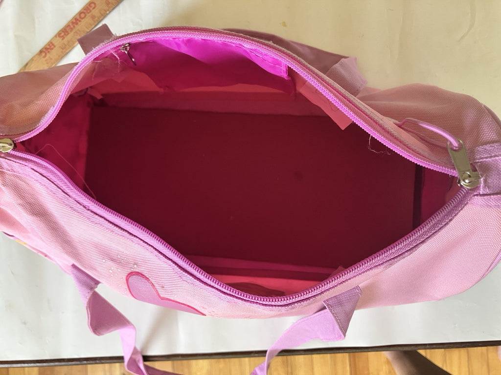 Y2K Pink Care Bear Duffle Bag. EUC With Accessory Bag By FAB Starpoint