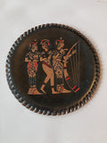 Hammered & Etched Copper Plate with Ancient Egyptian Motif 6”