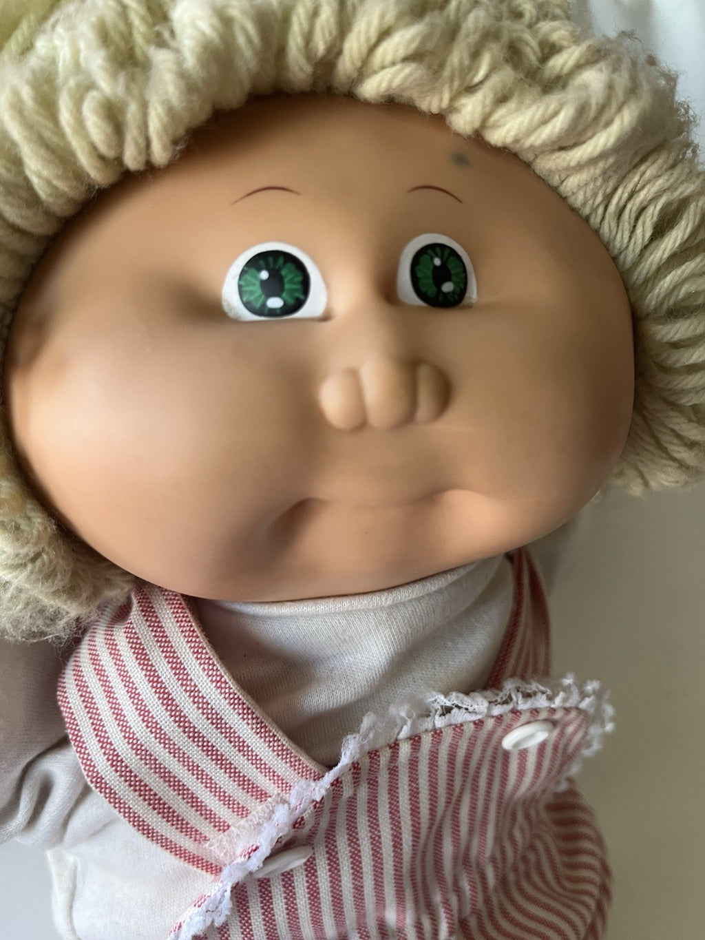 Vintage Cabbage Patch Kids 16” Blonde Girl Blue Eyes ‘78/82 HTF “Why Me?” Shirt