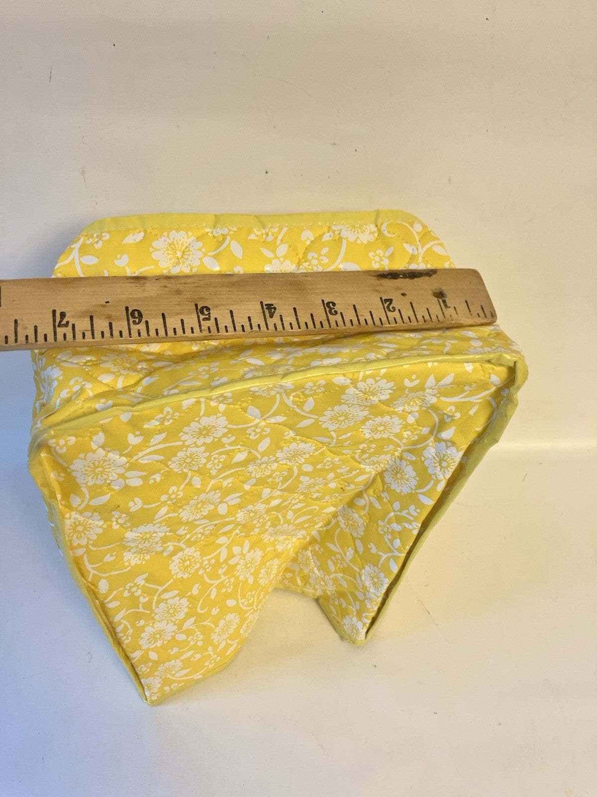 Vintage 70/MCM Floral Yellow/White Vinyl Toaster/ Applicance Duster Covers; 3 Pc