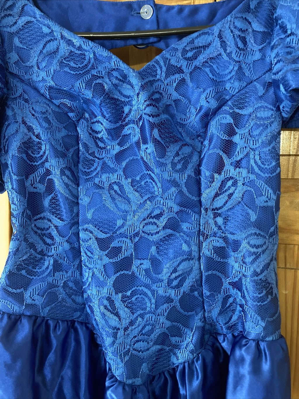 Vintage 1990s Prom Formal Dress Royal Blue 