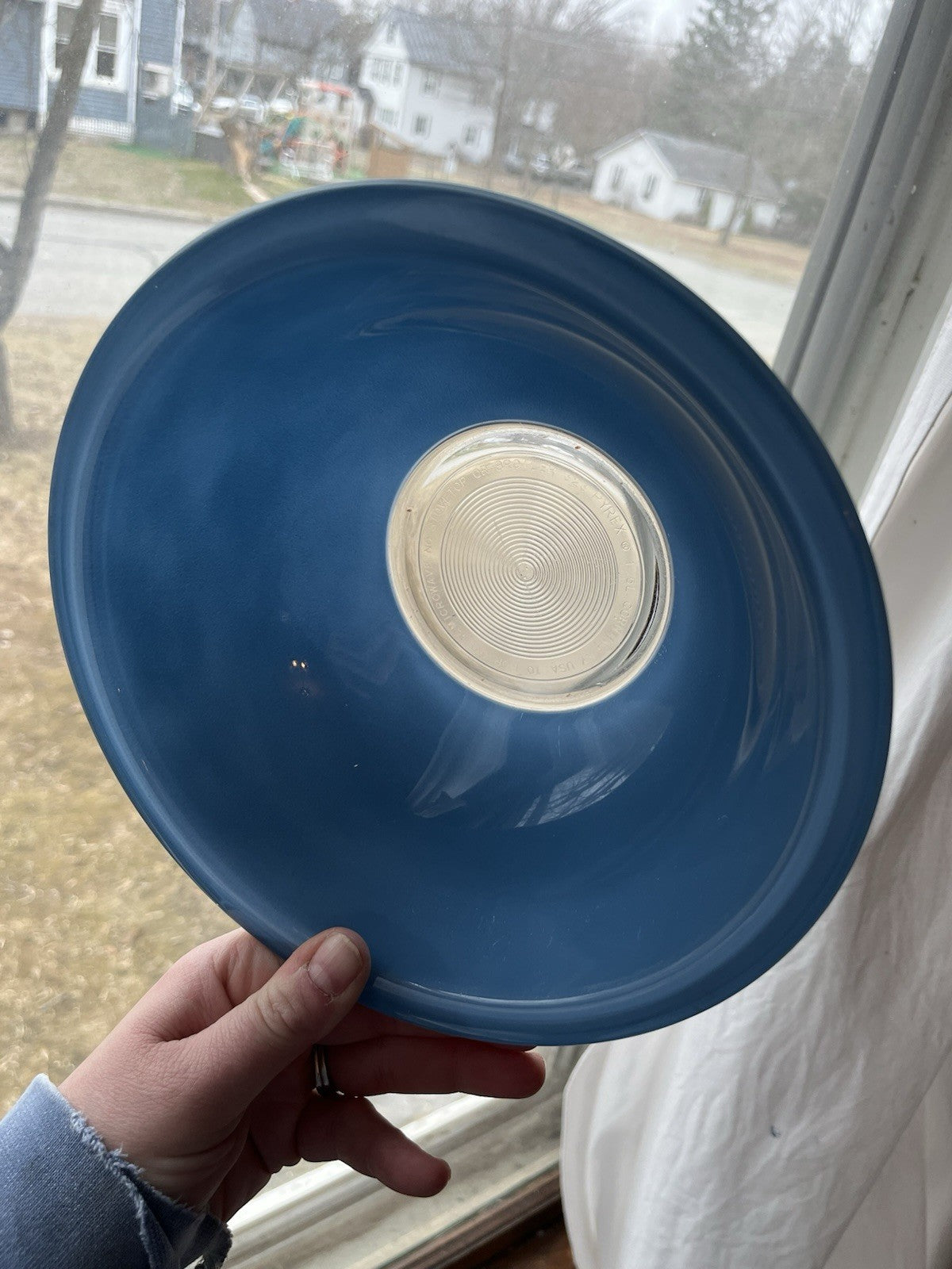 Pyrex Vintage Moody Blues Clear Bottom Nesting Mixing Bowls 323 325 Set of 2
