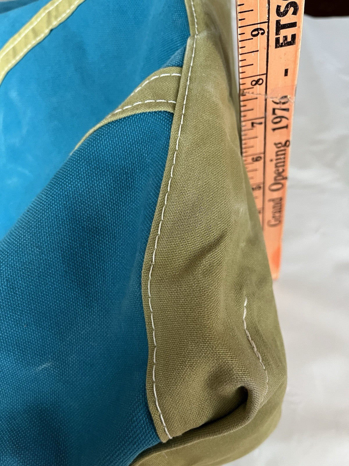 Vintage LL Bean Extra Large Host Tote In Teal And Lime “Amanda” Monogrammed 