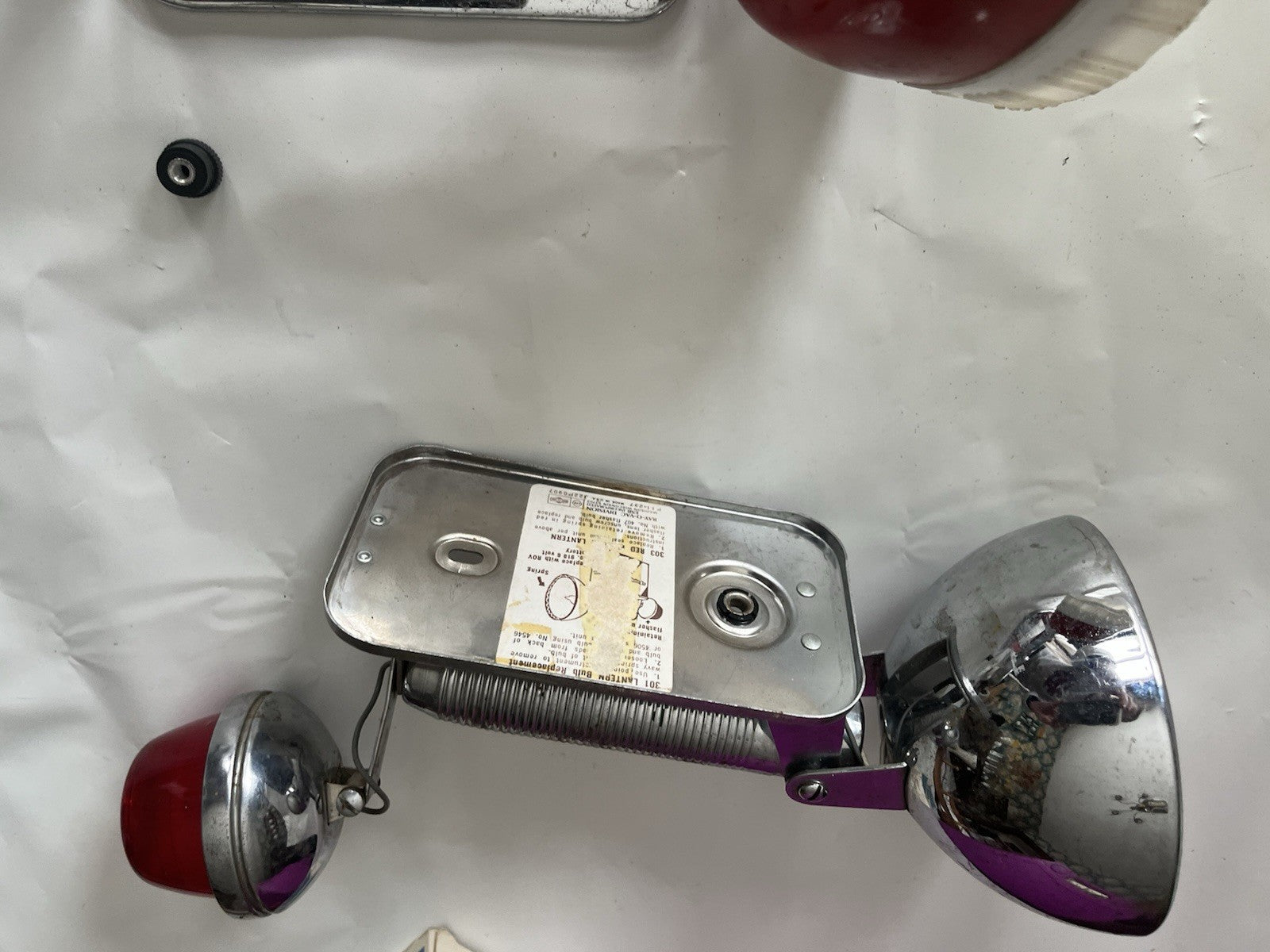 2-Vintage Retro Silver Ray-O-Vac Sportsman Lantern Light/ Ashcroft Red Lantern
