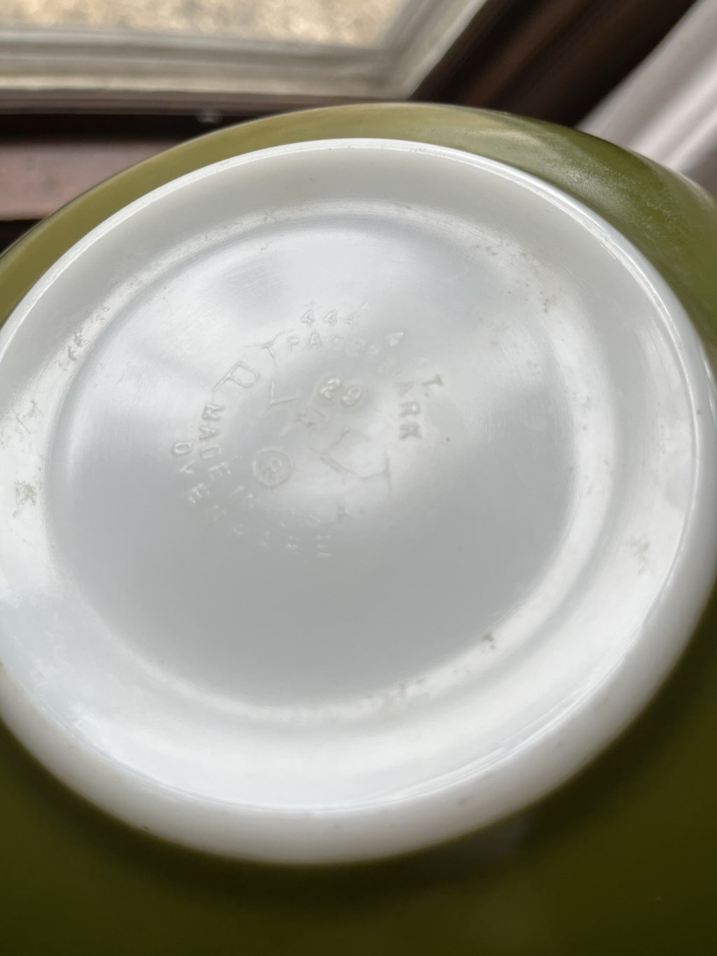 Vintage #444 Pyrex Avocado Green 4qt Cinderella Mixing Bowl