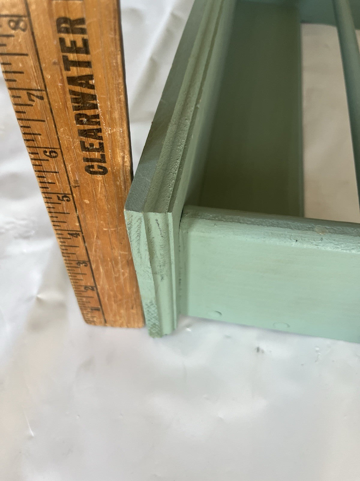 Primitive Wooden Painted Sage Green 20” Long Towel Shelf