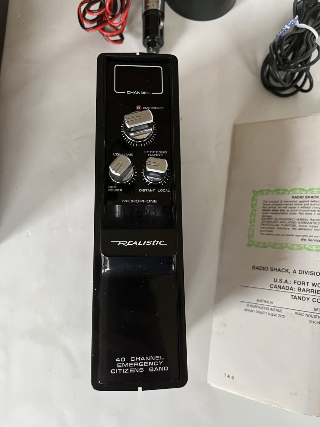 Vtg Realistic Emergency 2 Way Radio CN 40 Channel  Band System  21-1506 TRC 412