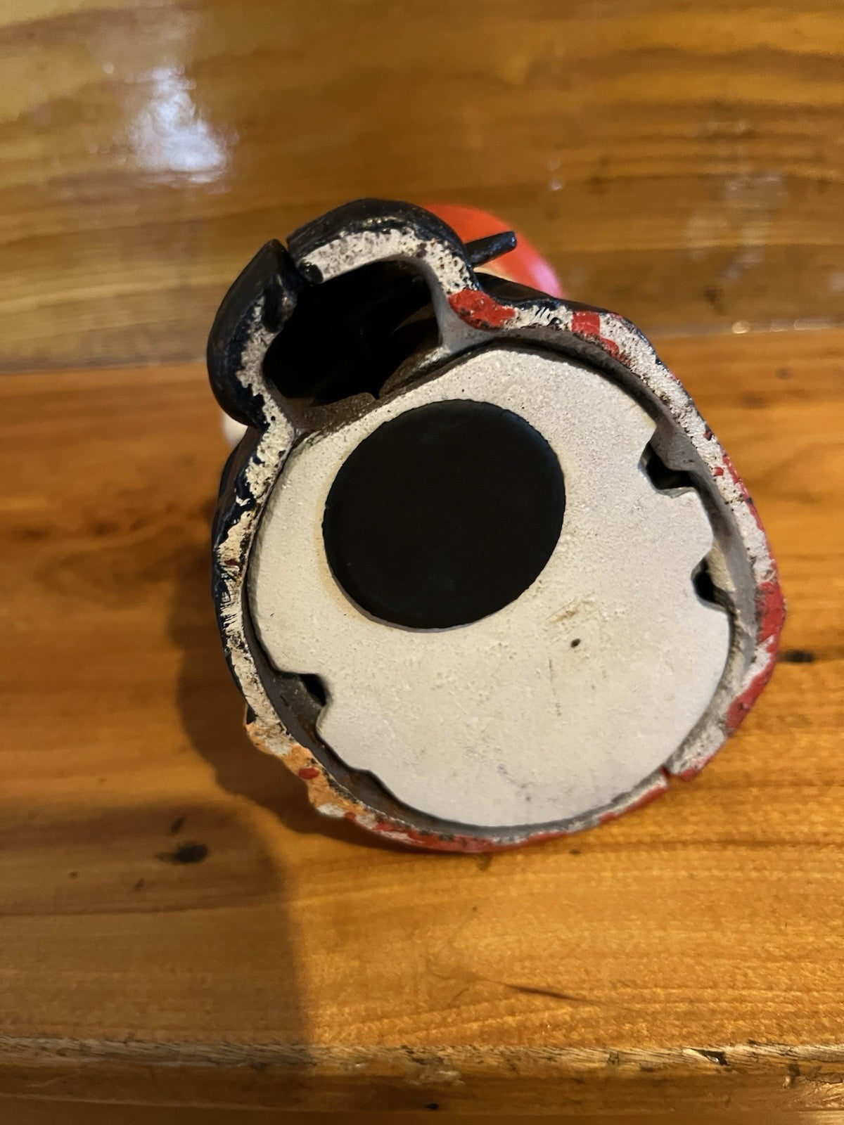 RARE early 1900's cast iron clown bank HAS PLUG Humpty Dumpty
