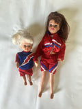 Vintage 1990s Kid Kore Play Doll Lot Of 2; 5-7” Dolls Matching Outfit