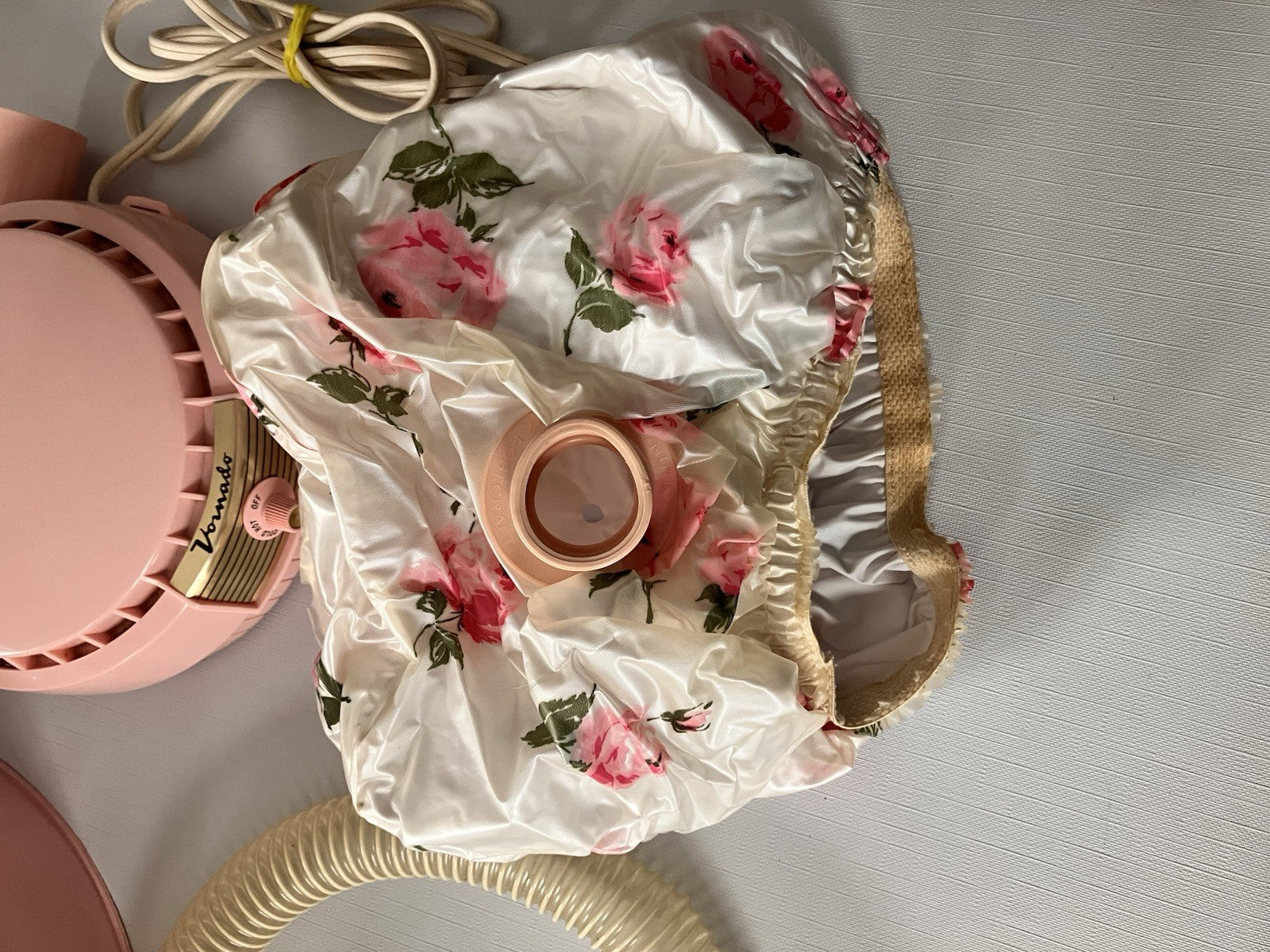 Vintage MCM Vornado Pink Bonnet Hair Dryer With Traveling Case And Extra Bonnet