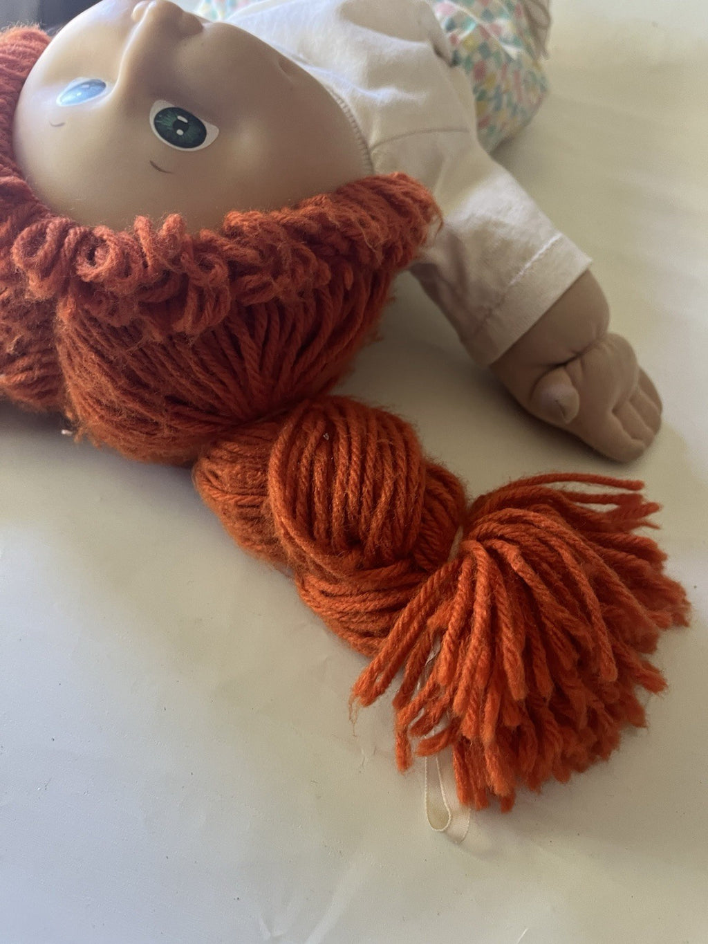 Vintage Cabbage Patch Kids 16” Girl Red Braided Pigtails/ Green Eyes