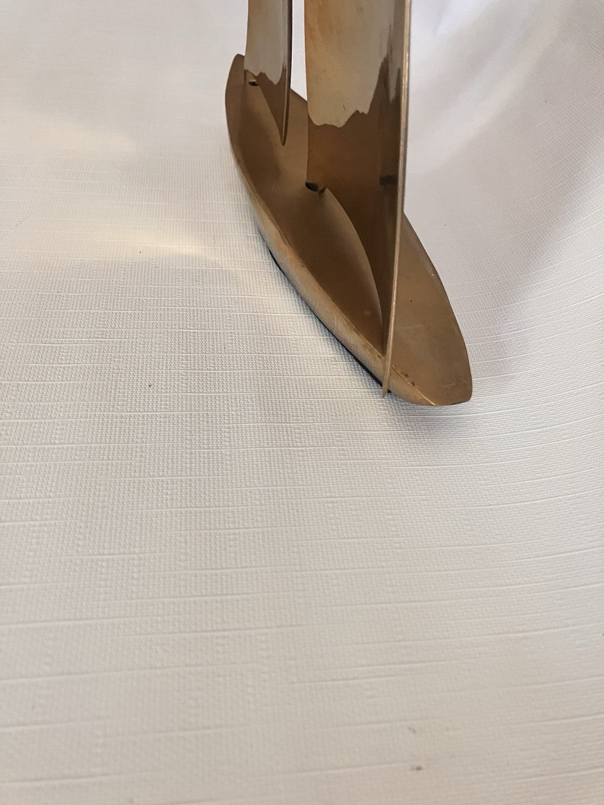 Vintage Solid Brass Sailboat Nautical Ship Sculpture Sail Boat Figurine Korea