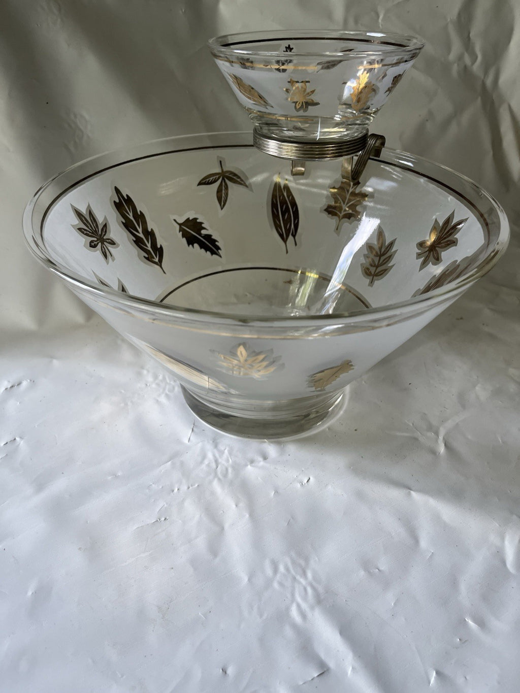 Libbey Golden Foliage Chip and Dip with Dip Holder Beautiful