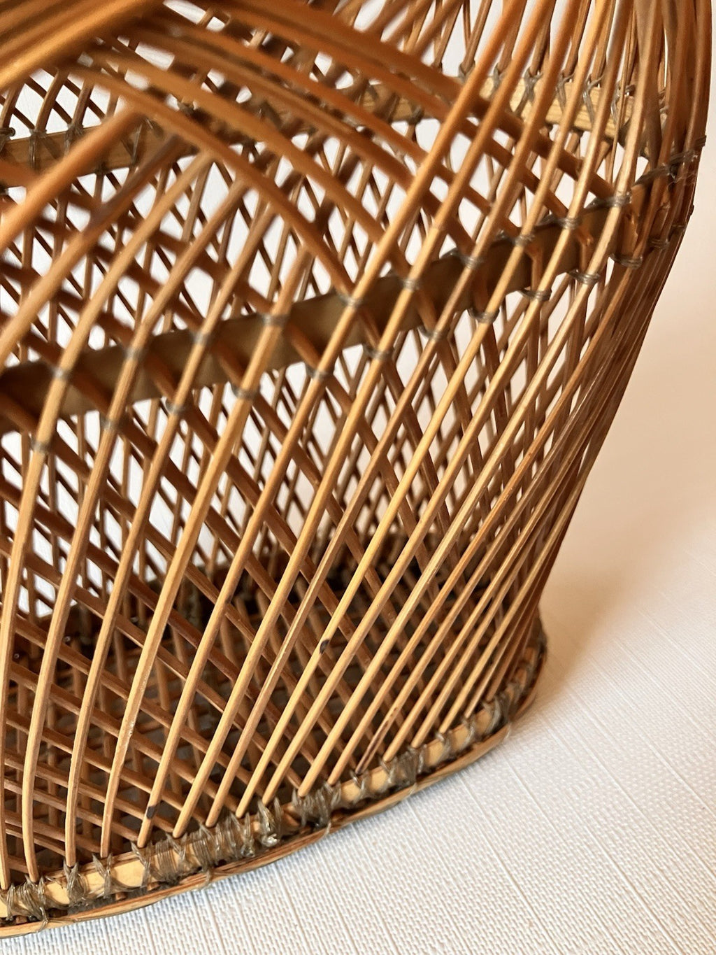 Vintage Japanese Ikebana Hangakago Basket; EVC 1910-1930s.