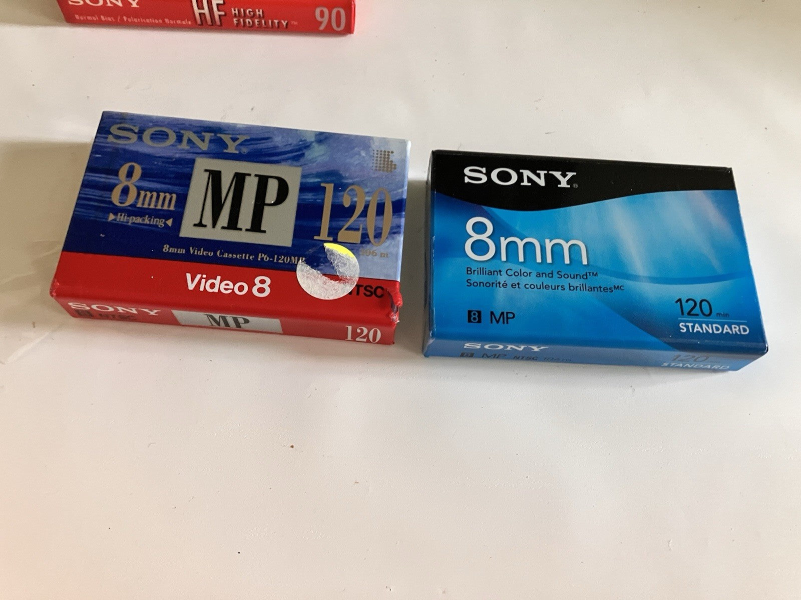 Sony 8mm Standard 120 Min/ 90 Min Cassettes For Recording. Sealed Lot Of 4.