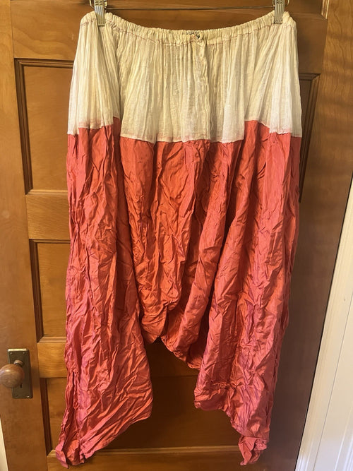 2-Vintage Afghan Mens Traditional Harem Pant. Homemade, coral and purple
