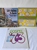 Lot of 3 Christian LPs David Bean Life’s Railway to Heaven/‘73/Envoys Answer