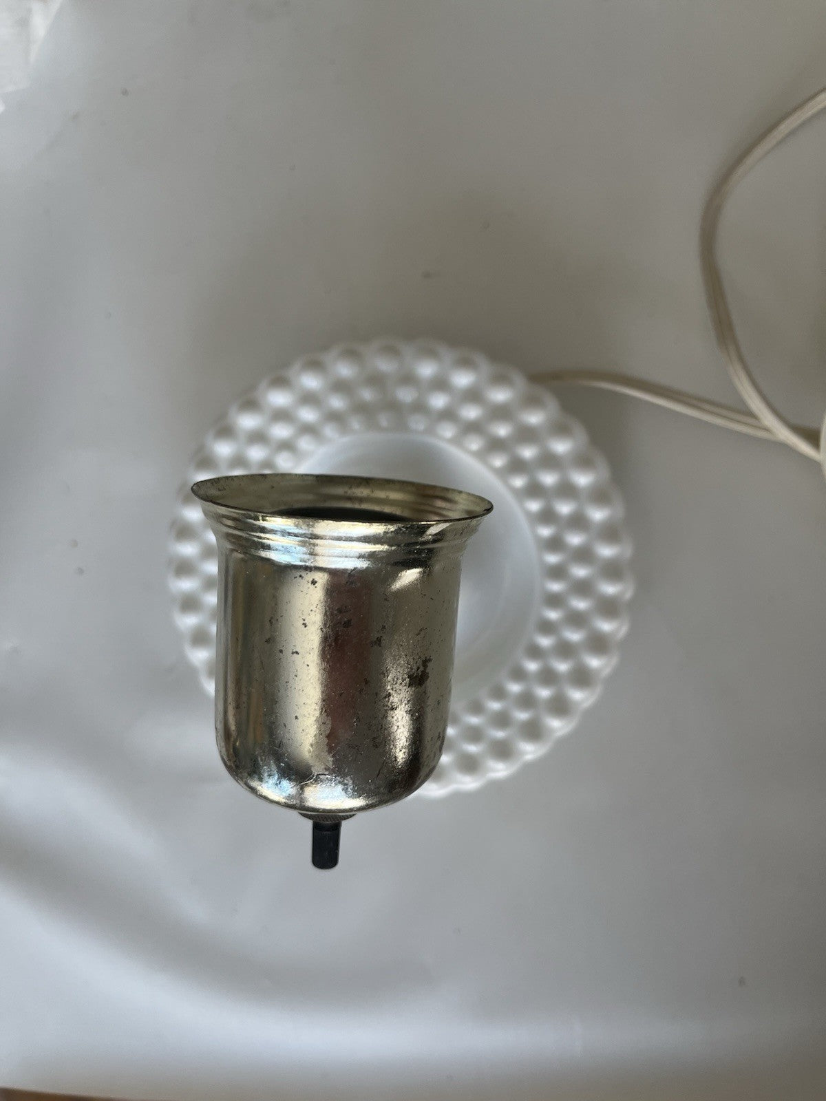 Vintage Universal Laboratories Milk Glass Hobnail Wall Lamp: Portable Lamp