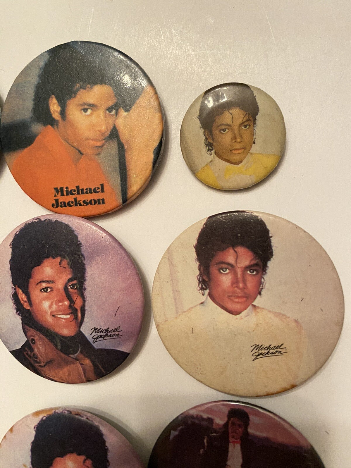 Vintage Lot of Micheal Jackson Pins White Glove Necklace & 1 White Glove Earring