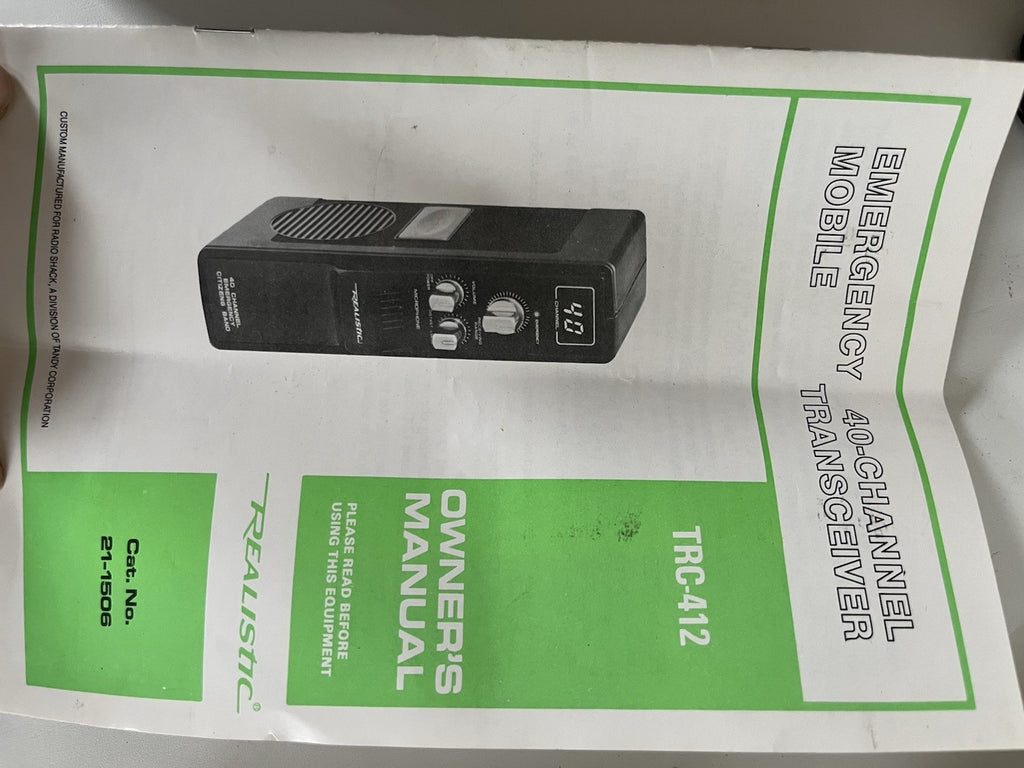 Vtg Realistic Emergency 2 Way Radio CN 40 Channel  Band System  21-1506 TRC 412