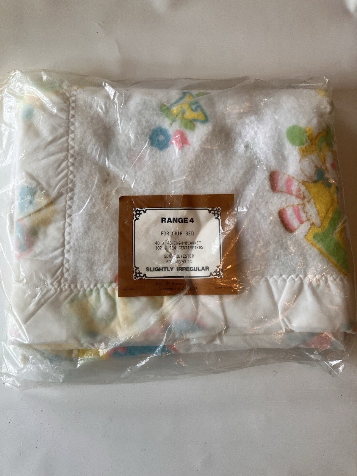 Vintage Baby Animals Character Range 4 Crib Blanket, Never Opened. Stored Well!