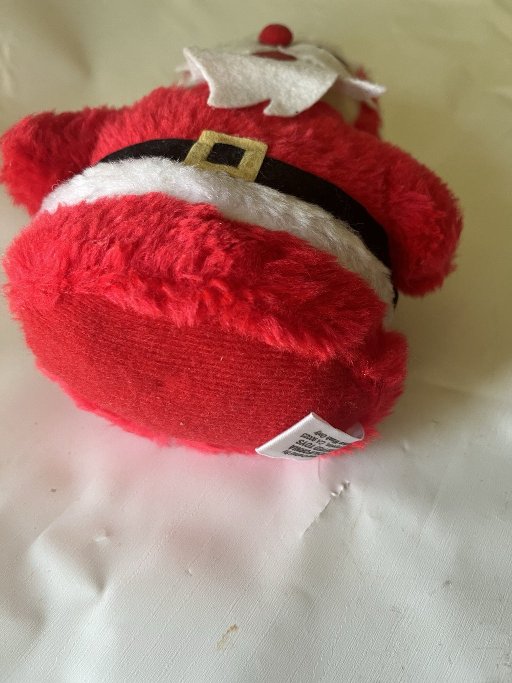 Vintage California Toys Stuffed Santa Weighted Felt Beard Features Belt 6”